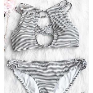 Love More Stripes Cupshe Bikini